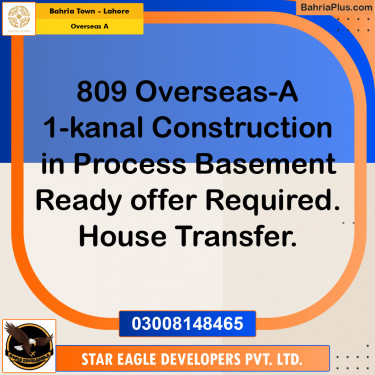 1 Kanal Residential Plot for Sale in Overseas A -  Bahria Town, Lahore - (BP-261102)