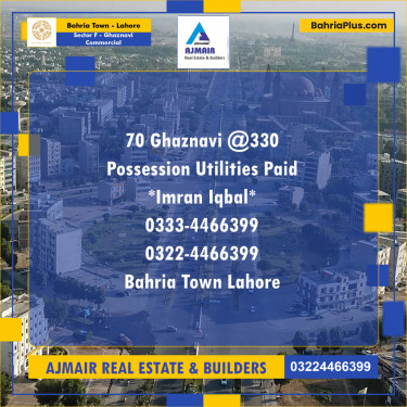 5 Marla Commercial Plot for Sale in Sector F - Ghaznavi Commercial -  Bahria Town, Lahore - (BP-261275)