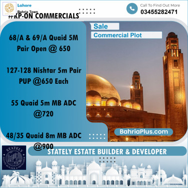 Commercial Plot for Sale in Bahria Town, Lahore - (BP-261337)