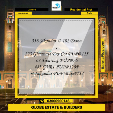 Residential Plot for Sale in Bahria Town, Lahore - (BP-261339)