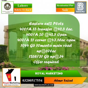 Residential Plot for Sale in Bahria Orchard, Lahore - (BP-261393)