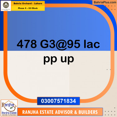 10 Marla Residential Plot for Sale in Phase 4 - G3 Block -  Bahria Orchard, Lahore - (BP-261419)