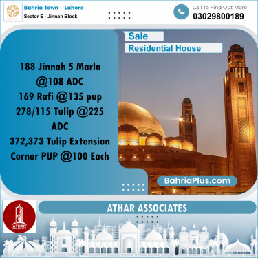 5 Marla Residential House for Sale in Sector E - Jinnah Block -  Bahria Town, Lahore - (BP-261433)