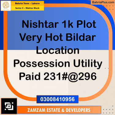 1 Kanal Residential Plot for Sale in Sector E - Nishtar Block -  Bahria Town, Lahore - (BP-261468)