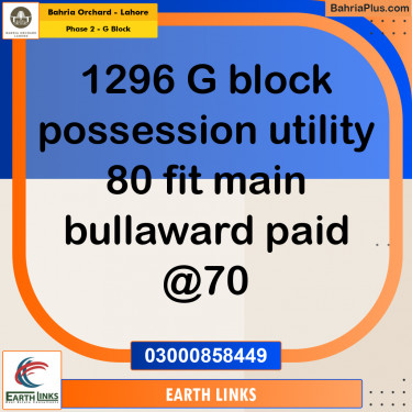 8 Marla Residential Plot for Sale in Phase 2 - G Block -  Bahria Orchard, Lahore - (BP-261470)