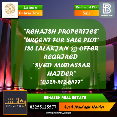 Residential Plot for Sale in Bahria Town, Lahore - (BP-261496)