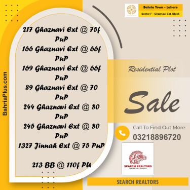 5 Marla Residential Plot for Sale in Sector F - Ghaznavi Ext. Block -  Bahria Town, Lahore - (BP-261521)