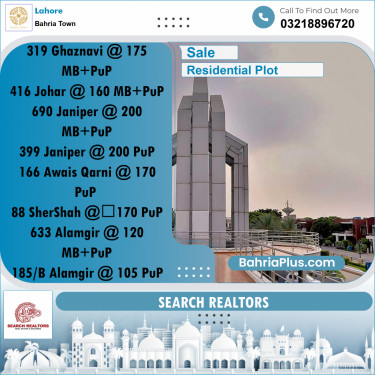10 Marla Residential Plot for Sale in Bahria Town, Lahore - (BP-261527)