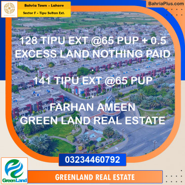 5 Marla Residential Plot for Sale in Sector F - Tipu Sultan Ext. -  Bahria Town, Lahore - (BP-261565)