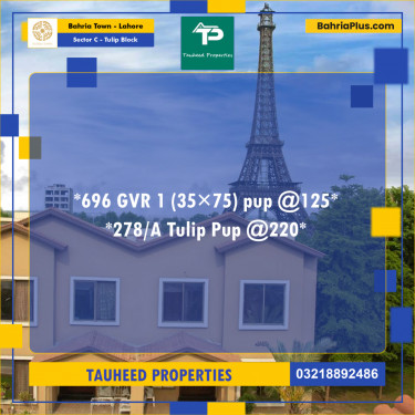 10 Marla Residential Plot for Sale in Sector C - Tulip Block -  Bahria Town, Lahore - (BP-261568)