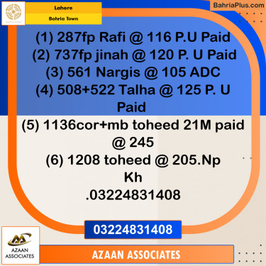 Residential Plot for Sale in Bahria Town, Lahore - (BP-261617)