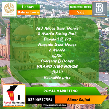 Residential House for Sale in Bahria Town, Lahore - (BP-261656)