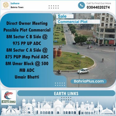 8 Marla Commercial Plot for Sale in Bahria Town, Lahore - (BP-261663)