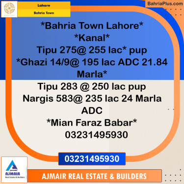 Residential Plot for Sale in Bahria Town, Lahore - (BP-261679)