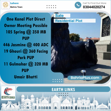 1 Kanal Residential Plot for Sale in Bahria Town, Lahore - (BP-261717)