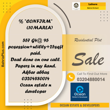 Residential Plot for Sale in Bahria Orchard, Lahore - (BP-261730)