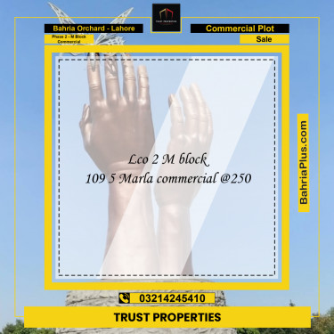 5 Marla Commercial Plot for Sale in Phase 2 - M Block Commercial -  Bahria Orchard, Lahore - (BP-261747)