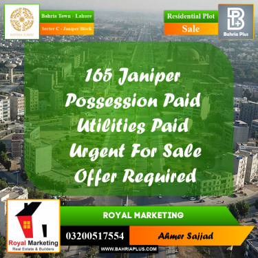 Residential Plot for Sale in Sector C - Janiper Block -  Bahria Town, Lahore - (BP-261754)