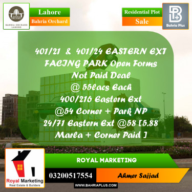 Residential Plot for Sale in Bahria Orchard, Lahore - (BP-261756)