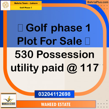 10 Marla Residential Plot for Sale in Golf Phase 1 -  Bahria Town, Lahore - (BP-261798)