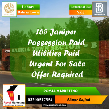 Residential Plot for Sale in Bahria Town, Lahore - (BP-261834)
