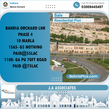 10 Marla Residential Plot for Sale in Bahria Orchard, Lahore - (BP-261848)