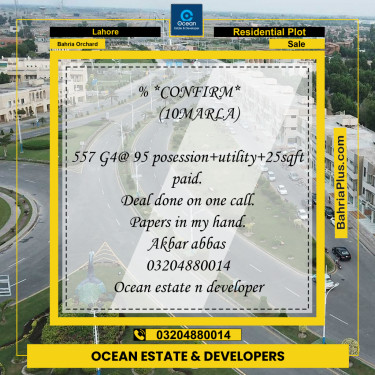Residential Plot for Sale in Bahria Orchard, Lahore - (BP-261939)