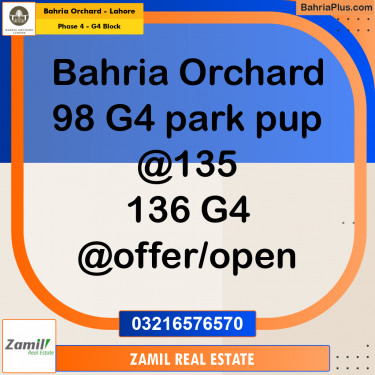 10 Marla Residential Plot for Sale in Phase 4 - G4 Block -  Bahria Orchard, Lahore - (BP-261997)