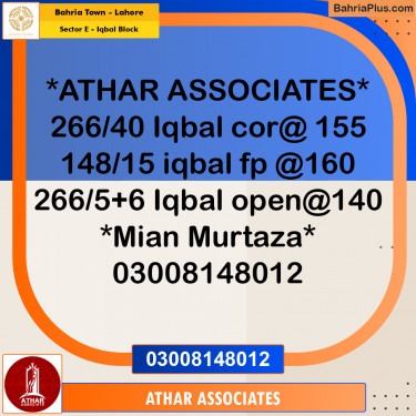10 Marla Residential Plot for Sale in Sector E - Iqbal Block -  Bahria Town, Lahore - (BP-262008)