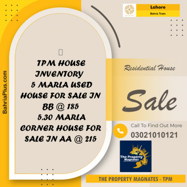 Residential House for Sale in Bahria Town, Lahore - (BP-262125)