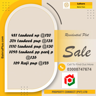 Residential Plot for Sale in Bahria Town, Lahore - (BP-262196)