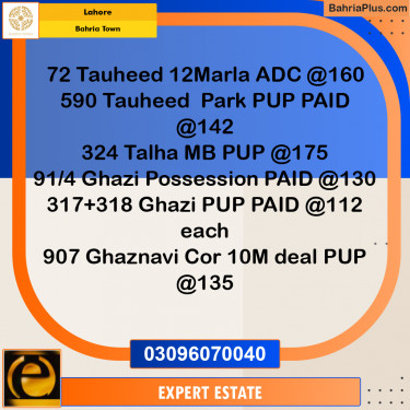 12 Marla Residential Plot for Sale in Bahria Town, Lahore - (BP-262202)