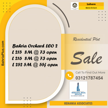 Residential Plot for Sale in Bahria Orchard, Lahore - (BP-262220)