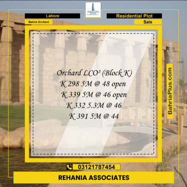 Residential Plot for Sale in Bahria Orchard, Lahore - (BP-262222)