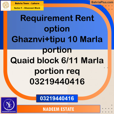 Residential House for Sale in Sector F - Ghaznavi Block -  Bahria Town, Lahore - (BP-262273)