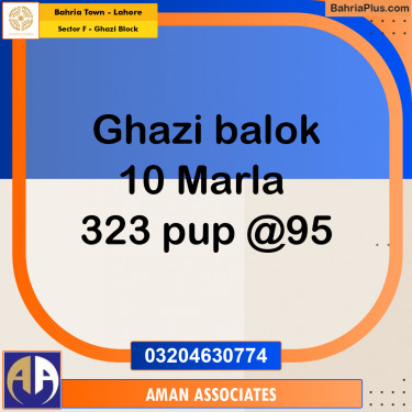 10 Marla Residential Plot for Sale in Sector F - Ghazi Block -  Bahria Town, Lahore - (BP-262297)