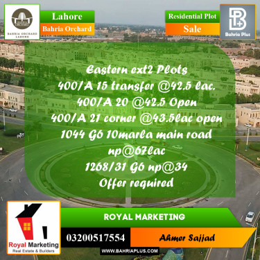 Residential Plot for Sale in Bahria Orchard, Lahore - (BP-262327)