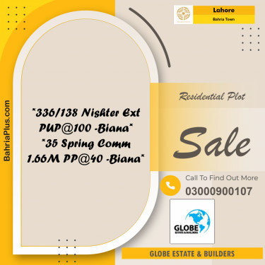 Residential Plot for Sale in Bahria Town, Lahore - (BP-262339)