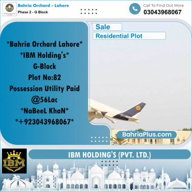 5 Marla Residential Plot for Sale in Phase 2 - G Block -  Bahria Orchard, Lahore - (BP-262377)