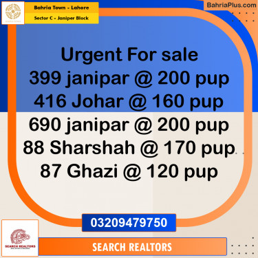 10 Marla Residential Plot for Sale in Sector C - Janiper Block -  Bahria Town, Lahore - (BP-262436)