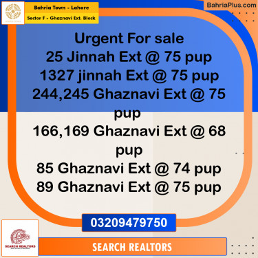 5 Marla Residential Plot for Sale in Sector F - Ghaznavi Ext. Block -  Bahria Town, Lahore - (BP-262441)
