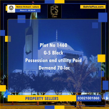 10 Marla Residential Plot for Sale in Phase 4 - G5 Block -  Bahria Orchard, Lahore - (BP-262478)