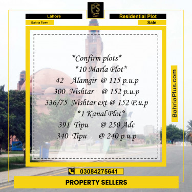 Residential Plot for Sale in Bahria Town, Lahore - (BP-262527)