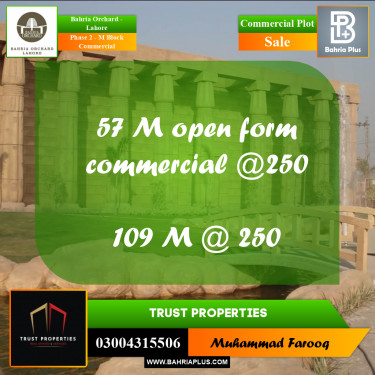 5 Marla Commercial Plot for Sale in Phase 2 - M Block Commercial -  Bahria Orchard, Lahore - (BP-262586)