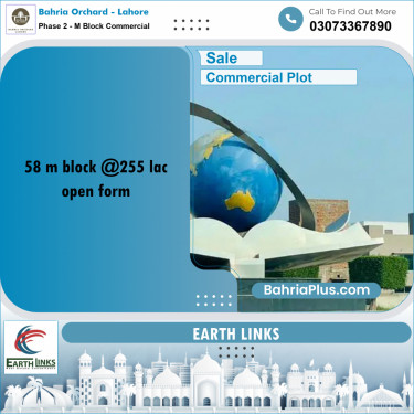 5 Marla Commercial Plot for Sale in Phase 2 - M Block Commercial -  Bahria Orchard, Lahore - (BP-262607)