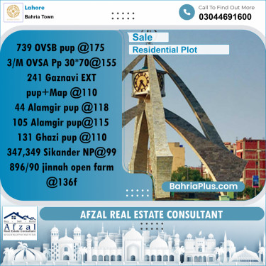 Residential Plot for Sale in Bahria Town, Lahore - (BP-262651)