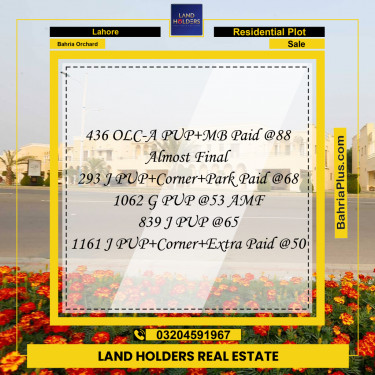 Residential Plot for Sale in Bahria Orchard, Lahore - (BP-262738)