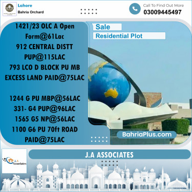 Residential Plot for Sale in Bahria Orchard, Lahore - (BP-262740)