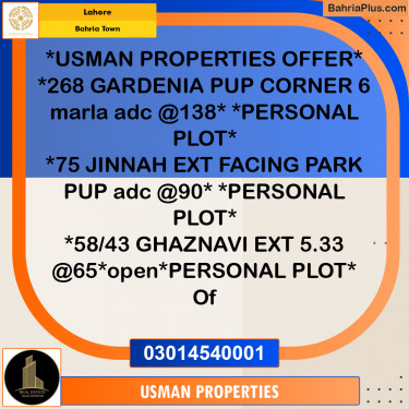 Residential Plot for Sale in Bahria Town, Lahore - (BP-262768)