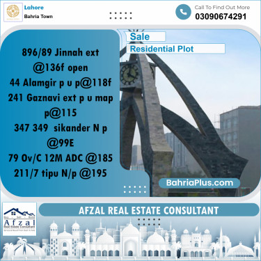 Residential Plot for Sale in Bahria Town, Lahore - (BP-262802)